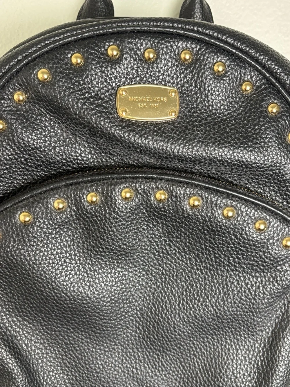 Michael Kors Black Backpack with Gold Hardware